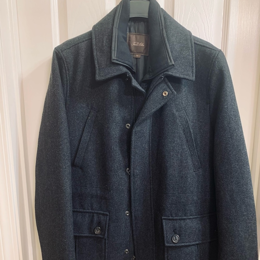 Men’s New Black Tasso Elba Coat